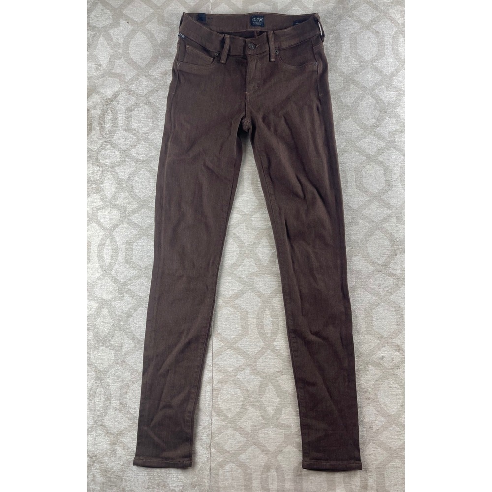 Citizens of Humanity Avedon Women 28 Brown Excellent Slick Skinny Leg Jeans